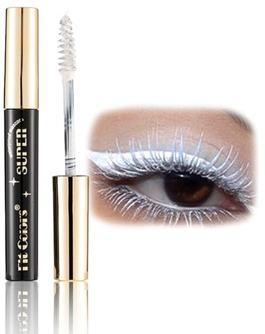 White Mascara Lash Primer,4D Fiber White Waterproof Mascara - Extra Long Thick & Voluminous Lash - Lengthening Charming Lashes for Eye Makeup,No Clumping for Halloween, Christmas