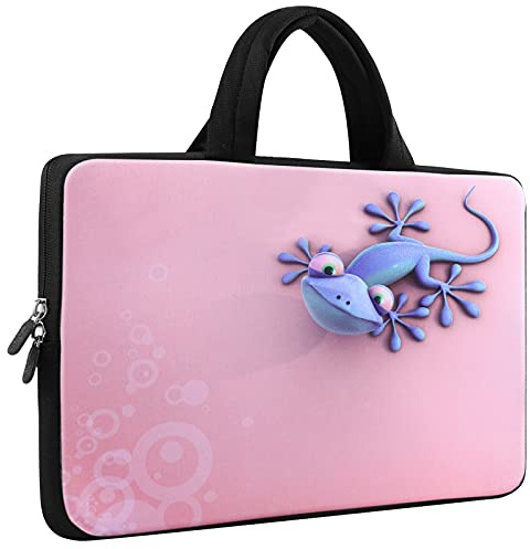 Mibbxea 15-15,6 Zoll Laptop-Tasche Hülle Sleeve,Neopren-Tragetasche für Computer,Chromebook,Ultrabook,Notebook Aktentasche mit Griff,kompatibel mit Dell HP Lenovo ASUS Acer (Niedlicher Gecko)