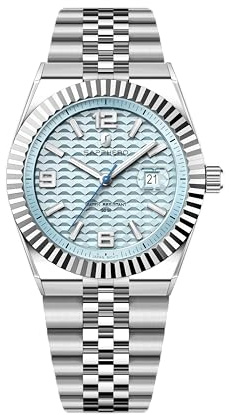 SAPPHERO Herrenuhren Herren-Quarz-Analoguhr Edelstahlarmband mit Datumsfenster Leuchtende Designeruhr 50 m wasserdicht Luxusuhr für Geschäft Arbeit Sport Freizeit Elegante Geschenke