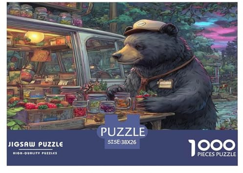Bear Puzzle Wildlife 1000 Teile für Erwachsene – Entspannung und Familienspiel, als Geschenk und Wanddekoration 38 x 26 cm/1000 Stück