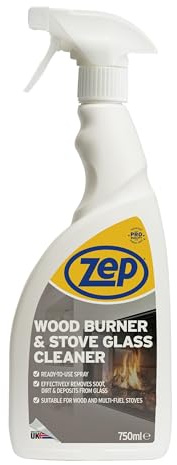 Zep Wood Burner and Stove Glass Cleaner 750ml | Spray for Log Burners & Multi Fuel Stoves, Removes Soot, Grease & Tar, Oven Door & Glass Cleaner