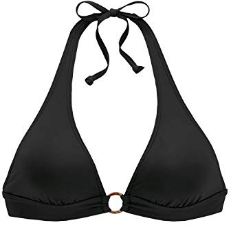 s.Oliver Damen Triangel-Bikini-Top | mit herausnehmbaren Softcups, Zierring in Horn-Optik in der vorderen Mitte