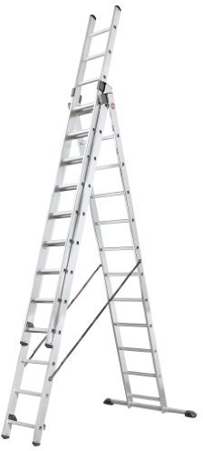 Hailo 150 Kg Profi Combination Ladder with Stable Support, 3 x 12 Rungs