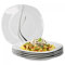 Van Well 6er Set Speiseteller Silver Night einzeln, Menü-Teller flach, 250 x 250 mm, großer Servierteller, Hotelporzellan, abstraktes Dekor, Gastro-Geschirr