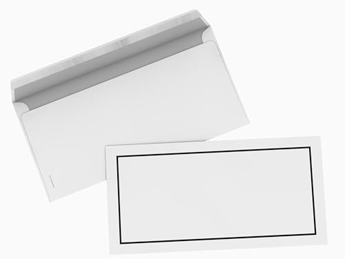 10er-Set Trauer-Briefumschläge Trauerrand | DIN LANG | für Trauerbriefe, Kondolenzschreiben Danksagungen