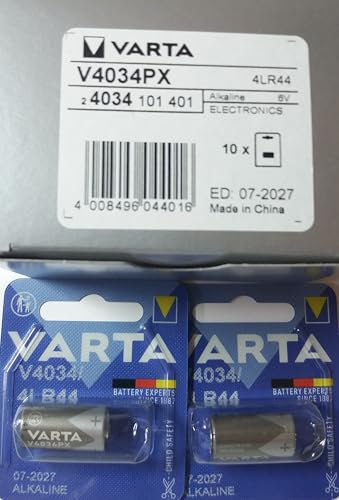 Varta – Set di 12 blister di 1 batteria v4034 PX 4LR44 6 V