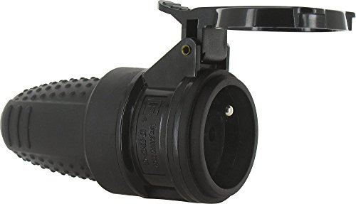 Fiche caoutchouc étanche IP44 2P+T 16 A Dhome - Femelle