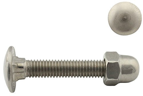 Flachrundschrauben/Schlossschrauben mit Hutmuttern (hohe Form) - M6x35 - (25 Stück) - Vollgewinde - DIN 603 / DIN 1587 - Edelstahl A2 (V2A) - SC603 / SC1587