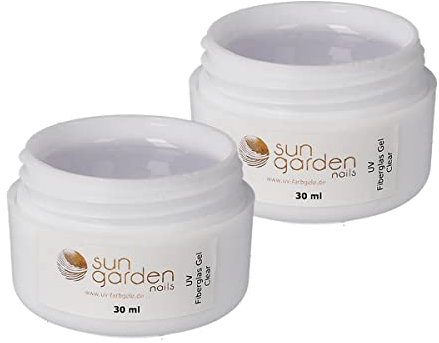 Sun Garden Nails Set d'épargne 2 x 30 ml Gel UV de construction Fibre de verre Gel clair Premium