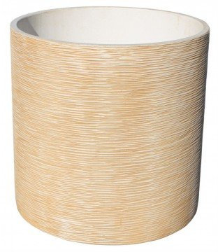 AnaParra Jardinera Redonda Moderna en hormigón aligerado para Exterior Báltico 58X60cm. Natural Ocre