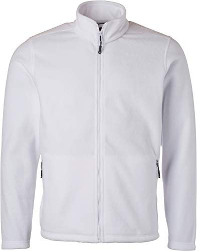 James & Nicholson Herren Fleece Jacke, Weiß (White), XXX-Large