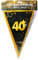 Udo Schmidt GmbH & Co Wimpelgirlande 40 Schwarz Gold zum 40.Geburtstag Party Dekoration Geburtstags Deko