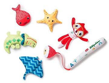 Lilliputiens - Angelspiel fürs Bad - Interaktives Bade-Spielzeug mit Magnetangel und schwimmenden Figuren - Fördert Feinmotorik, Fantasie und Denkvermögen - Ab 12 Monaten - 83090