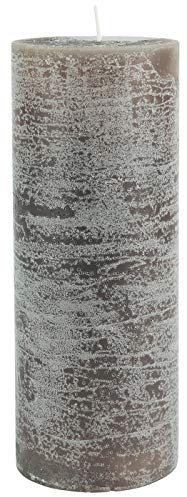IB LAURSEN Rustikale Stumpenkerze versch.Farben und Größen Kerze Antik NEU Altarkerzen 100% Paraffin lange Brenndauer (Ø 7 x H 18 cm, Braun)