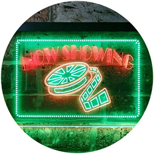 ADVPRO Now Showing Film Movie Home Theater Dual Color LED Barlicht Neonlicht Lichtwerbung Neon Sign Grün & Rot 600 x 400mm st6s64-i0650-gr