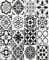FoLIESEN Fliesenaufkleber für Bad, Küche, Badezimmer - Fliesen-Folie selbstklebend - Black and White -16 Klebefliesen, .:20x25 cm / 16-tlg. Set