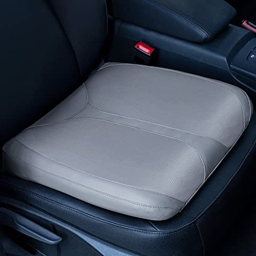 QYILAY Leder Memory Foam Sitzerhöhung im Auto, Keilkissen Auto, Sitzerhöhung Erwachsene, Ergonomisches Sitzkissen, Steißbein Entlastung,für Das Auto,Bürostuhl. (MFSC-Gp)
