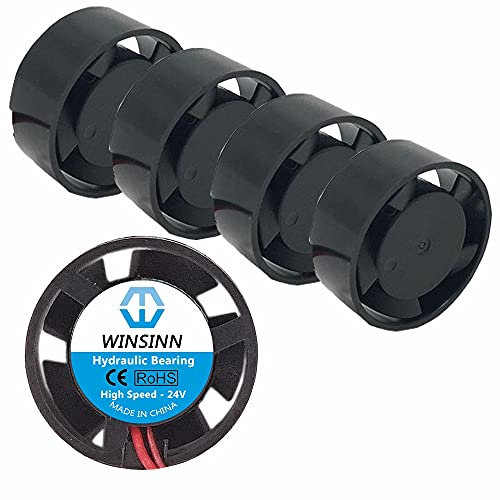 WINSINN Lot de 5 ventilateurs ronds à roulement hydraulique sans balais 25 mm 24 V 2510 25,5 x 10 mm pour mini tuyau de refroidissement/ordinateur portable