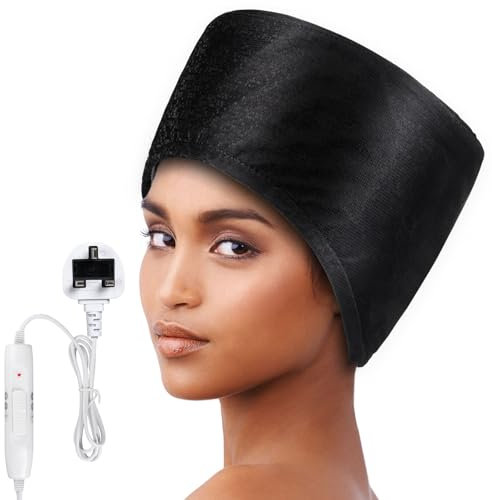 Hair Steamer,Totofac Electric Hair Care Hat Heating Cap with 2 Mode Temperature Control for Hair Spa Home Thermal Treatment Beauty Steamer Cap (Black)