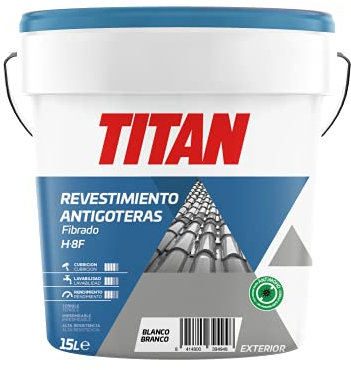 Titan - Revestimiento Acrílico H8 Antigoteras 15 L (Gris)