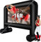 Pantalla de película inflable de 16 pies para exteriores, pantalla de proyección frontal y trasera con bolsa de transporte para cine en el patio trasero