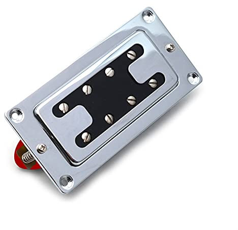 Humbucker Mini-Stil Zwei Zeile 8 Loch Elektrische Bass Humbucker Pickup Neck/Bridge Pickup Schwarzes Gold Chrom (Color : Chrome)