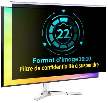 DEJIMAX Computer Privacy Screen Filter, Universal 20/21/ 22 Inch HD Computer Screen Protector for 16:10 Widescreen Display, Anti-glare Blue light, Abrasion-resistant, Easy to Install