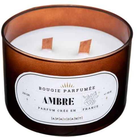 Atmosphera - Bougie Parfumée Pot en Verre 470 G Parfum Ambre