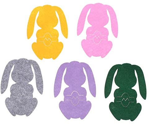 PRETYZOOM Ostern Besteckhalter Filz Bestecktasche Besteckbeutel: 20 Stücke Hase Besteckhülle Messer Geschirr Tasche Beutel Kaninchen Osterhase Deko Osterdeko Osterschmuck Tischdeko Frühlingsdeko