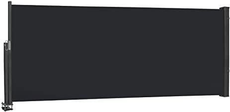 NAIZY Toldo Lateral Toldo Lateral retráctil 100x300 cm Protección de privacidad retráctil 100% poliéster Toldo Lateral UV con asa para balcón, terraza y jardín - Antracita