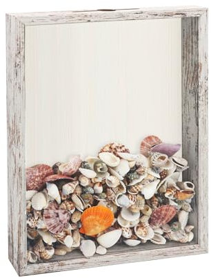 FramePro Ticket Shadow Box Top Loading Display Case Frame with Slot on Top, Customalised DIY Sweet Gift, Movie Travel Sporting Events Concert Ticket Stubs Drink Beer Caps - Memory Box, White 11x14