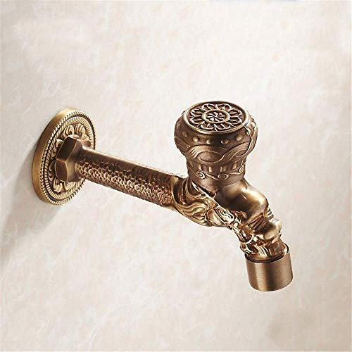 HAPPLiGNLY Idyllische Bronze Twist Base Geschnitztes Aussehen Küchenarmatur Badezimmer Waschmaschine Einhand-Einhebelmischer Kalt- und Warmwassermischer Einzelanschluss,S