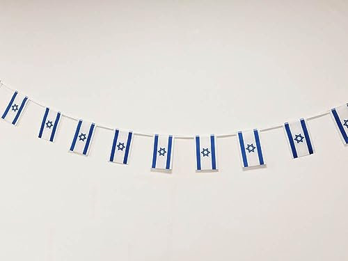 Bandera de Israel 40 unidades bandera de Israel, guirnalda Israel 11.4M, banderines Israel, bandera Nacional Banderas 14 x 21 cm para Decoraciones de Bares de Jardín