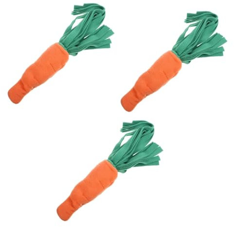 Beaupretty 3pcs Bite Resistant Dog Toy Cartoon Carrot Chewing Toy Interactive Puzzle for Puppies Dogs