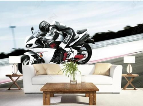 Custom Mural 3D Photo Wallpapers Motorcycle Racing Track Race Background Painting Home Decoration Wallpaper for Walls Bedroom 3D-200Cmx140Cm
