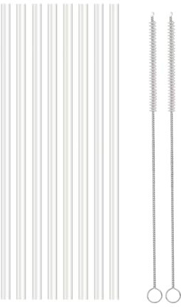 Pailles de Rechange Paquet de 8 pièces Réutilisables Pailles Transparentes Pailles Plastique Inodore Pailles Droites pour Stanley 40oz avec 2 Brosses de Nettoyage
