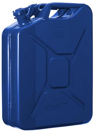 Oxid7 Jerrican en métal de 20 l, homologué ONU | Bidon de carburant pour essence, diesel et bioéthanol | Finition de qualité supérieure avec joint intérieur [bleu]