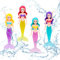 TOPWAYS Pool Diving Toy Set 4 Diving Crystal Mermaids Diving Torpedoes Swimming Underwater Pool Training Toys Diving Games Training Children's Gifts (Mermaid (Crystal))