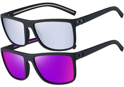 Perfectmiaoxuan Polarisierte Sonnenbrille Herren Damen UV-Schutz für Autofahren Radfahren Angeln Reisen Leichte Nachtsichtbrille für Autofahrer