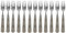 Dessert Forks Cake Forks Cutlery Set 12 Pieces French Grey with Pattern Made of Stainless Steel/Acrylic Vintage Shabby Nostalgia Country House Chic Antique