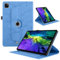 TEDTIKJT Coque Compatible avec Tablette iPad Pro 11 Pouces 2024 Cover étuis Cuir 360°Rotatif Multi-Angle Stand Flip Protection Tablette Case Housse Cover iPad Pro 11,Bleu Arbres