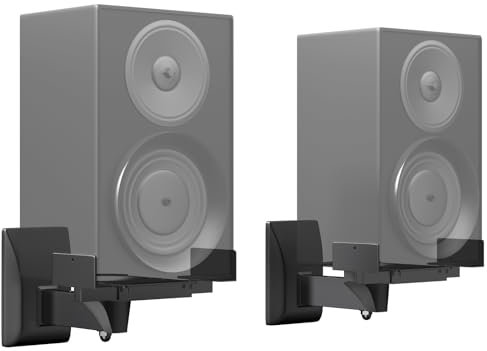 PUTORSEN Lautsprecher Wandhalterung - 2 Pack Universal Autsprecherhalterung für Große Umgebungslautsprecher, Halten Sie bis zu 25kg Speaker Wall Mount
