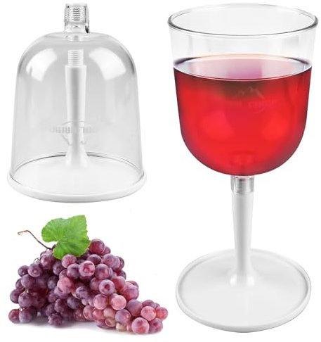 GOMETY 2er-Set Weingläser Kunststoff Weinglas To Go, Unzerbrechlich Weissweingläser Moderne Rotweingläser Ca. 300ml, Plastik Weinglaser für Unterwegs Reisen Party Camping Festivals Outdoor Picknick