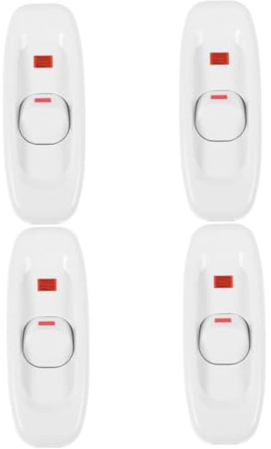 Hemobllo 4 Stück Schaltknopf schalten Schalterteil für Tischlampe Ersatzschalter kleiner Nachttischlampenschalter Tischlampe kleiner Schalter neben dem Lampenschalter Kupferkern Weiß