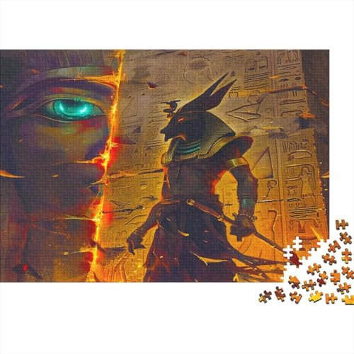 lihuogongsio Anubis Puzzle 1000 Teile Pharaonischer Fluch Puzz Erwachsene Spielepuzzles HochwerTiger Geschicklichkeitsspiel Lernspiel Spielzeug Geschenk Schöne Geschenkidee Farbig 1000pcs (75x50cm)