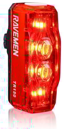 RAVEMEN TR150 Luz Trasera de Bicicleta,150 Lúmenes 6 Modos Luz de Seguridad Luces de Ciclismo USB-C Recargable, Memoria de Equipo Impermeable IPX6