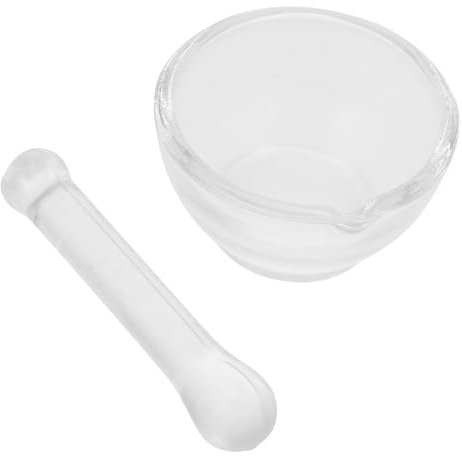 FIXOSHEE 1juego Triturar Ajo De Mortero y Pistilo De Vidrio Para Cocina y Laboratorio