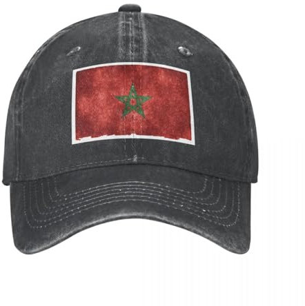 YANIUIE Casual Marokko Flagge Baseball Caps Männer Frauen Distressed Washed Sun Cap Rot Fünf Sterne Outdoor Workouts Hüte Cap Geschenk