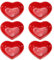 sourcing map Red Heart-Shaped Ceramic Side Dipping Bowl, 3 Porcelain Dish Bowl Set of 6, Mini Appetizer Plates Seasoning Dishes for Kitchen Home Wedding Party Restaurant
