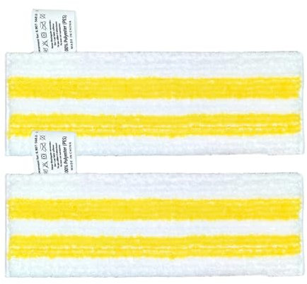 2-er Set Dampfreiniger Ersatztücher für Kär-che-r,Mikrofaser-Tuchset,hochwertige Feinstfaser, Klettsystem, Weiss, Waschbar Mikrofaserbezug für Alle Böden
